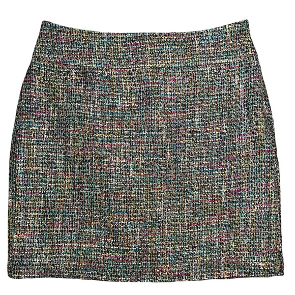 ⭐️ LOFT Shimmery Skirt | Textured | Mini | Size 2 | Side Zip | Fully Lined - Picture 2 of 8